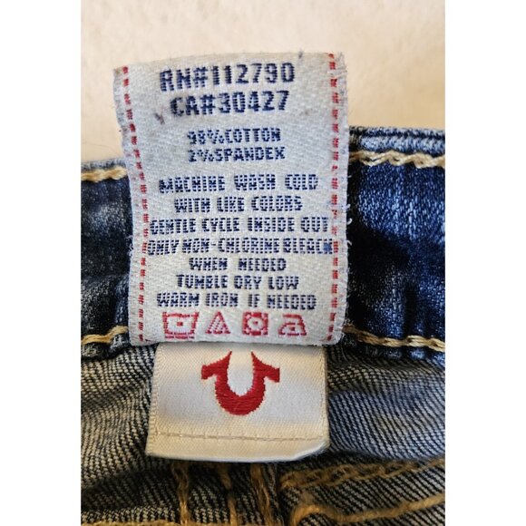 True Religion Jeans Women 29 Straight Leg Low Rise Denim Thick Stitch 29Wx33L - Picture 13 of 14
